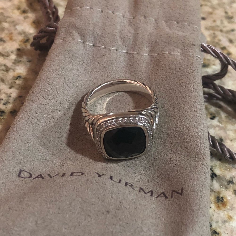 David Yurman DY Black Onyx w/ Diamonds Albion Ring